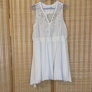 Maurices Womens 2X Dress White Sleeveless Lace Midi Cottagecore Western Boho